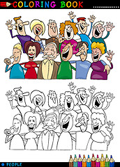 Image showing Happy People group for coloring
