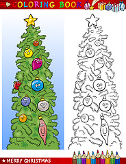 Image showing christmas tree for coloring book