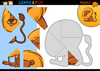 Image showing Cartoon lion puzzle game