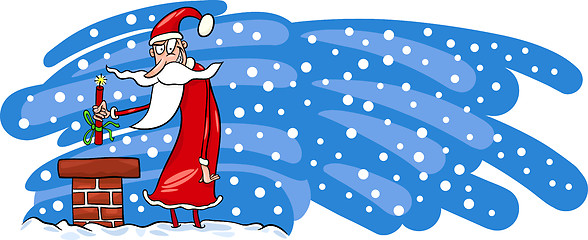 Image showing Bad Santa Claus cartoon card