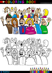 Image showing Happy People group for coloring