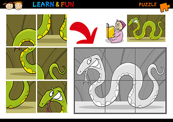 Image showing Cartoon snake puzzle game
