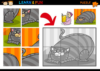 Image showing Cartoon cat puzzle game