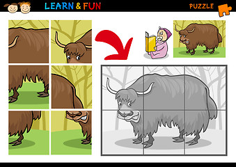 Image showing Cartoon yak puzzle game