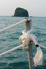 Image showing View of ropes on a seaboat