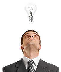 Image showing Businessman Looking Upwards