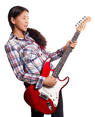 Image showing Asian Girl With Guitar