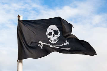 Image showing Waving Pirate flag 