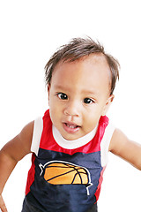 Image showing One year old adorable hispanic boy portrait 
