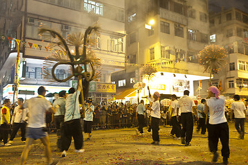 Image showing Tai Hang Fire Dragon Dance in Hong Kong