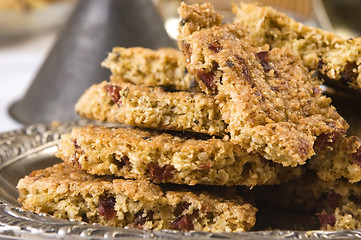 Image showing Freshly baked cranberry cookies