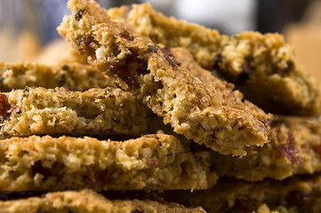 Image showing Freshly baked cranberry cookies