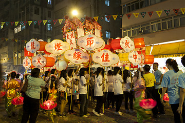 Image showing Tai Hang Fire Dragon Dance in Hong Kong