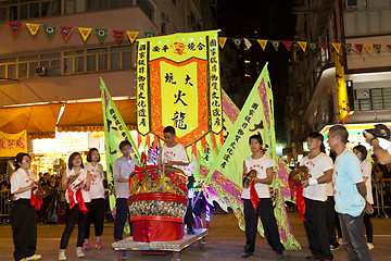 Image showing Tai Hang Fire Dragon Dance in Hong Kong