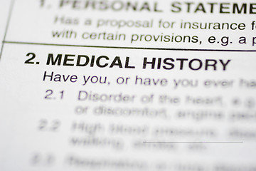 Image showing paperwork #1 - Medical History