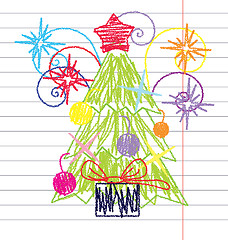 Image showing Crayon Christmas tree 