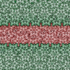 Image showing Snowflake red green seamless 