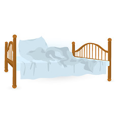 Image showing Unmade bed isolated 