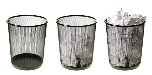 Image showing Empty To Full Garbage Cans