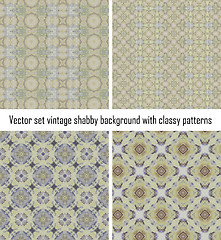 Image showing Set vintage shabby background with classy patterns