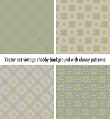 Image showing Set vintage shabby background with classy patterns