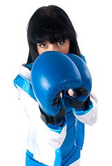 Image showing Pretty girl with boxing gloves