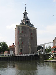 Image showing tower by bridge, Enkhuizen, the Netherlands