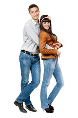 Image showing Portrait of a beautiful young happy smiling couple - isolated