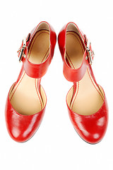 Image showing Fashionable women's red shoes