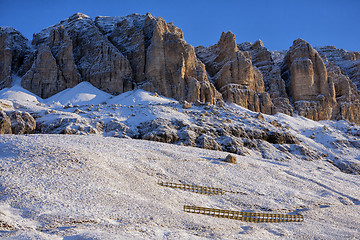 Image showing Winter morning Pordoi