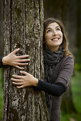 Image showing Hugging a tree