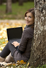 Image showing Woman working outdoor