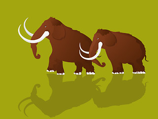 Image showing Woolly mammoths