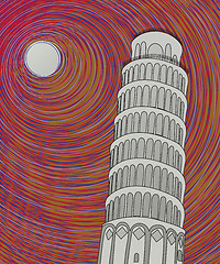 Image showing Pisa tower sketch