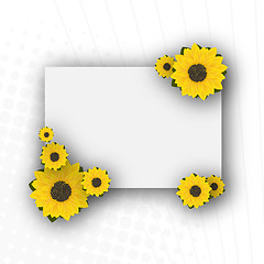 Image showing Decorative sunflowers card