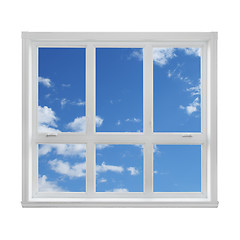 Image showing Blue sky seen through the window