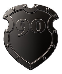 Image showing number on metal shield