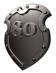 Image showing number on metal shield