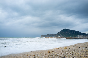 Image showing Stormy resort beach