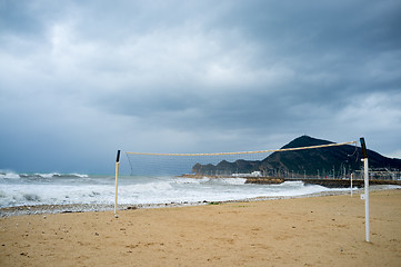 Image showing Stormy resort beach