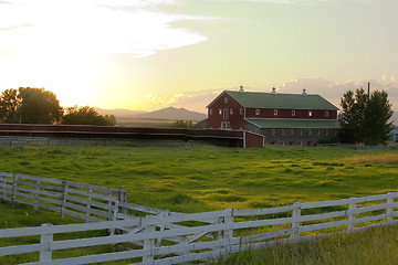 Image showing Countryside - Fence Surrounding A Ranch