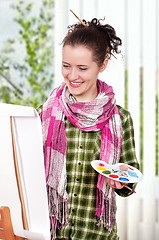 Image showing Female painter