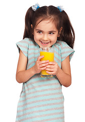 Image showing Girl drinking juice