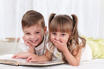 Image showing Children with book
