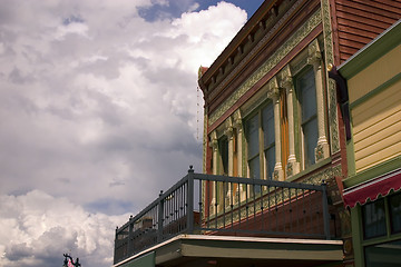 Image showing Close up on an Old Building with Cloudy Background