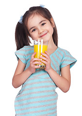 Image showing Girl drinking juice