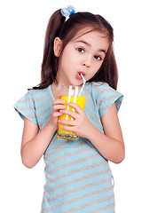 Image showing Girl drinking juice