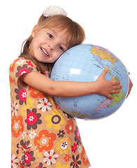 Image showing Girl with globe