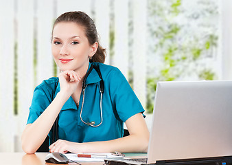 Image showing Doctor with laptop