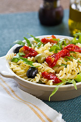 Image showing Fusilli with Sun dried tomato salad